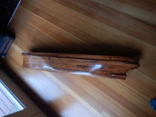 Antique LARGE Wooden Ship Model Double Half Hull 4