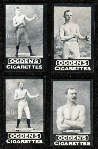 4 X 1901 Ogdens Tabs Boxing Heroes Of The Ring Boxers Cigarette Cards Exc