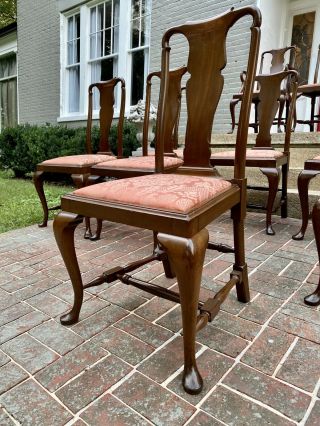 Matched Set of Ten Queen Anne Revival Dining Chairs,  19th century 4