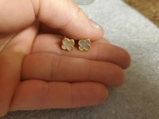 Authentic Van Cleef & Arpels VCA 18k Alhambra Pearl Gold Earrings 6