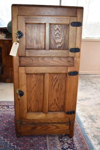 Antique Oak Ice Box,  Kitchen Cabinet Cupboard