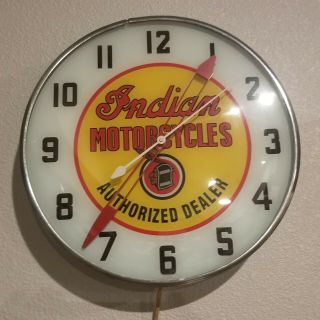 Antique Pam Clock Co.  Indian Motorcycle Dealer Clock 1952 conditon 3