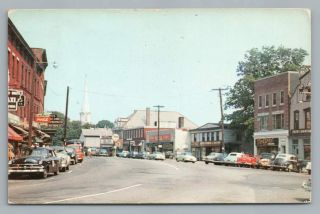 Main Street Brewster Ny Putnam County York Vintage Coca Cola Sign Cars 1957