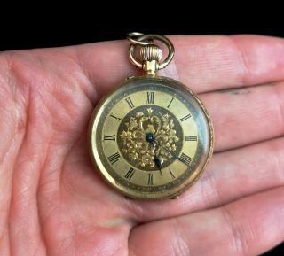 Antique 18ct gold pocket watch,  fob watch,  ladies 2