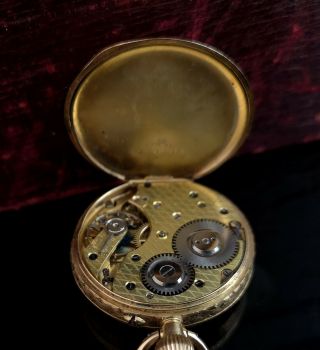 Antique 18ct gold pocket watch,  fob watch,  ladies 4