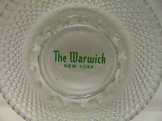 vintage The Warwick Hotel York Glass ashtray 5 