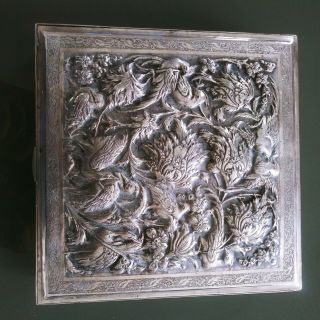 FASCINATING ANTIQUE 3D MIDDLE EASTERN SOLID SILVER BOX BY PARVARESH 2
