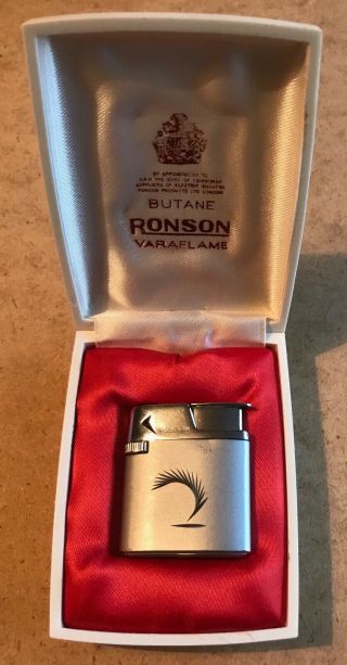 Vintage Uk Ronson Varaflame Milady Gas Cigarette Lighter.  C/w Box & Instructions