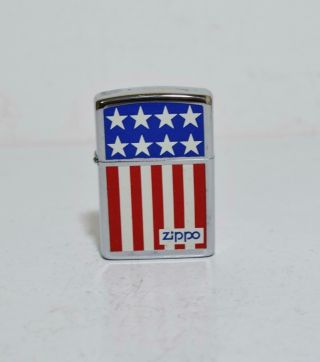 Vintage 1990 America Flag Zippo Patriotic Lighter - Windproof Made In Usa