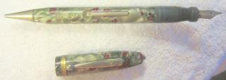 Vintage American Fountain Pen Mechanical Pencil In One,  Multi Color,  Usa