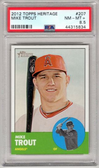 Mike Trout,  2012 Topps Heritage,  207,  Psa 8.  5