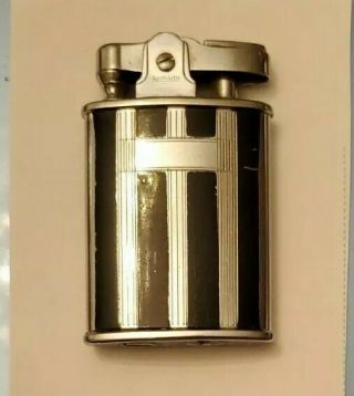 Vintage Ronson Banker Lighter Chrome & Black Enamel Pat.  19023 Newark,  NJ 2