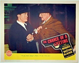 Vtg Movie Lobby Card,  Chance Of A Lifetime,  Boston Blackie,  Chester Morris 1943