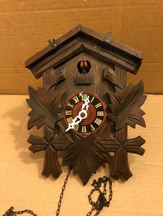 Small Vintage Wooden Cuckoo Clock,  Made In Germany - For Spares