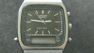 Vintage Seiko Quartz Alarm Chronograph H461 5000 Ana Digi Gents Wristwatch