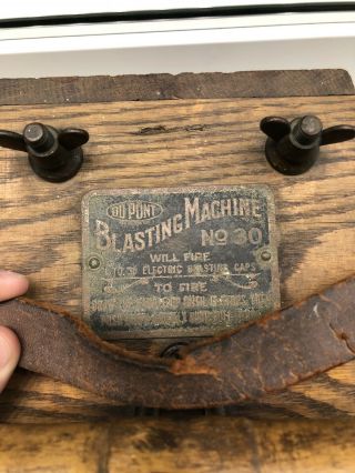 Vintage/Antique Dupont Blasting Machine,  50 Wooden Dynamite Detonator Plunger 4