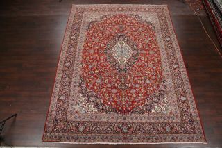 Vegetable Dye Traditional Floral Oriental Hand - Knotted 10 ' x13 ' RED BOLD Wool Rug 2