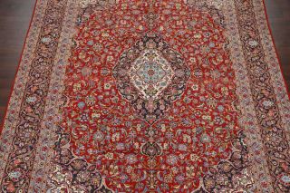 Vegetable Dye Traditional Floral Oriental Hand - Knotted 10 ' x13 ' RED BOLD Wool Rug 3