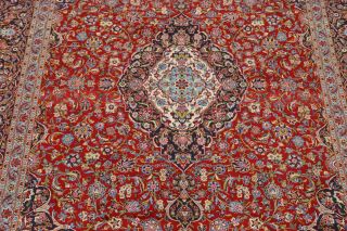 Vegetable Dye Traditional Floral Oriental Hand - Knotted 10 ' x13 ' RED BOLD Wool Rug 4