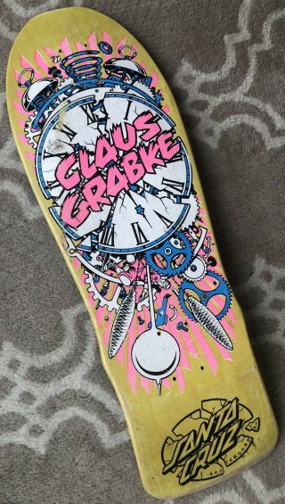 1988 Santa Cruz Claus Grabke Exploding Clock Vintage Skateboard Deck Phillips