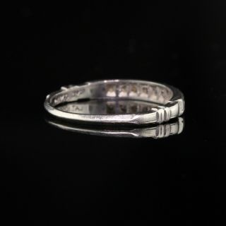Antique Art Deco Platinum Diamond Wedding Band - Size 4.  75 4