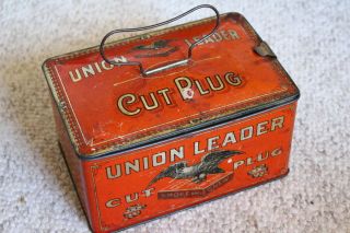 Vintage Union Leader Cut Plug Tin/lunchbox