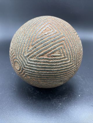 Taino Pre Columbian 5.  25 Inch Ceremonial Stone Batey Game Ball