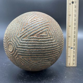 Taino Pre Columbian 5.  25 inch Ceremonial Stone Batey Game Ball 2