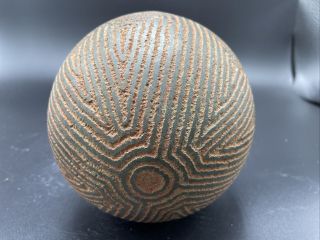 Taino Pre Columbian 5.  25 inch Ceremonial Stone Batey Game Ball 6