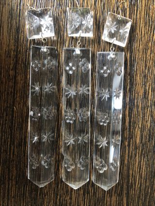 Antique Vintage Crystal Glass Prism Chandelier,  Lamp,  Luster