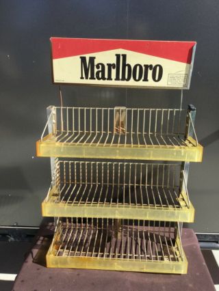 Vintage Marlboro Metal/wire (3) Shelf Store Display - 22.  5t X14.  5w X 6 " D 1960 