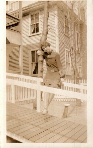 Vintage Photo,  Sexy Flapper Girl Pose Showing Legs,  Ca 1920s.  Cc6