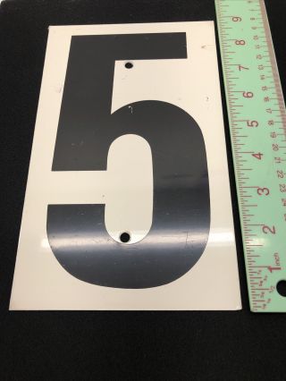 Vintage Gas Station Number Sign Double Sided 4 And 5.  5.  5” X 9”