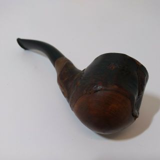 Vintage Estate Pipe Hand Carved Cherry Wood 1950s Tobacco Large Sherlock Piece