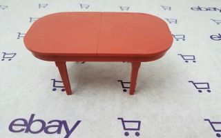Marx Marxie Mansion Furniture Vtg Dollhouse Miniature Brown Plastic Dining Table