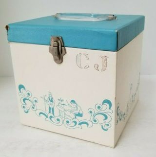 Vintage Blue Platter - Pak W/ Dividers 45 Rpm Record Holder Carry Case Box No.  752