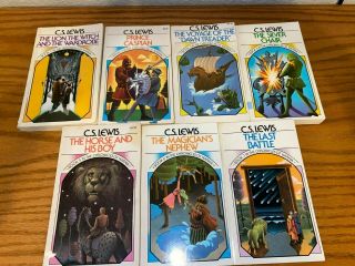 Chronicles Of Narnia Complete Series Of 7 Vintage Paperback Books By C.  S.  Lewis