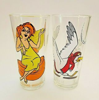 Vintage 1977 Pepsi Collector Series Glasses The Rescuers Madame Medusa & Orville