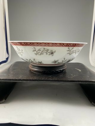 Large 19th Century Famille Rose Chinese Bowl,  Marked