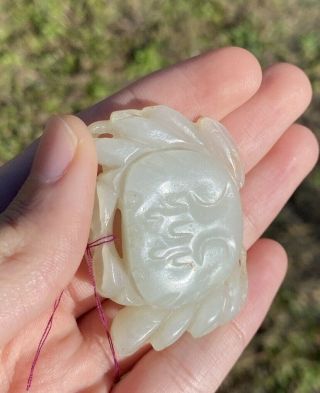 Fine Antique Chinese Carved Pure White Jade Crab Scholar Stone - 18th C.