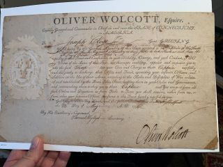 Oliver Wolcott Signature.  Signer Of Declaration Of Independence & Governor Conn.