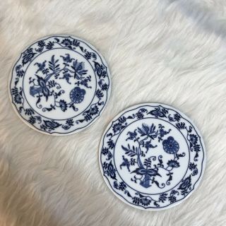 Vintage Blue And White Floral Ceramic Trivet Hot Plate Classic Style Round Med