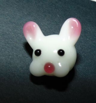 Medium Vintage Glass Realistic Bunny Rabbit Head Button 328