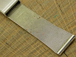 Vintage Watch Band Sliding Clasp 18mm Stainless Steel Mesh Pre - Owned Bracelet