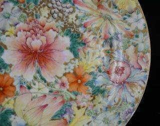 PAIR Antique Chinese Famille Rose Millefleur Flowers Plate GUANGXU c1875 - 1908 /B 6