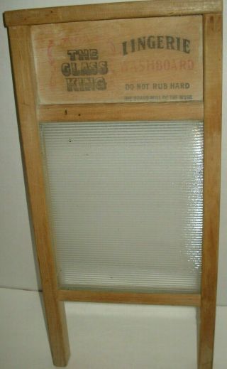 The National Washboard Co The Glass King Lingerie Vintage Antique Washboard 863