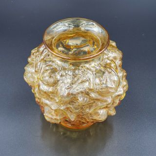 Vintage Amber Gold Imperial Glass Vase Rose Roses 6.  5 