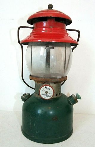 1951 Vintage Coleman Christmas Lantern,  Model 200,  Red & Green,  1 - 51,  Barn Fresh