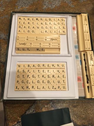 Vintage Scrabble De Luxe Spear ' s Games Built in Turntable w/Tiles Don ' t Slip 3