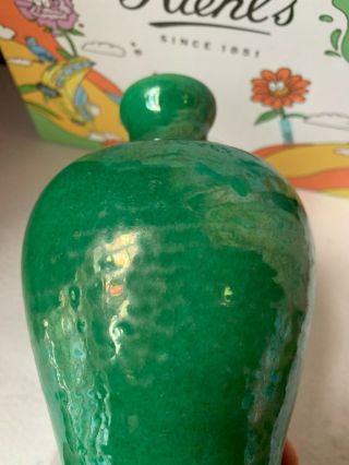 Antique Chinese Green - Glazed Crackle Porcelain Ceramic Mouth Vase 4